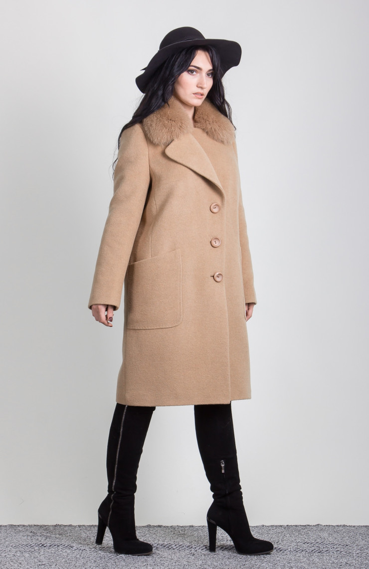 Пальто 1-061IT Кэмэл