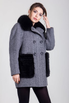 Пальто 1-063 Светло-серый