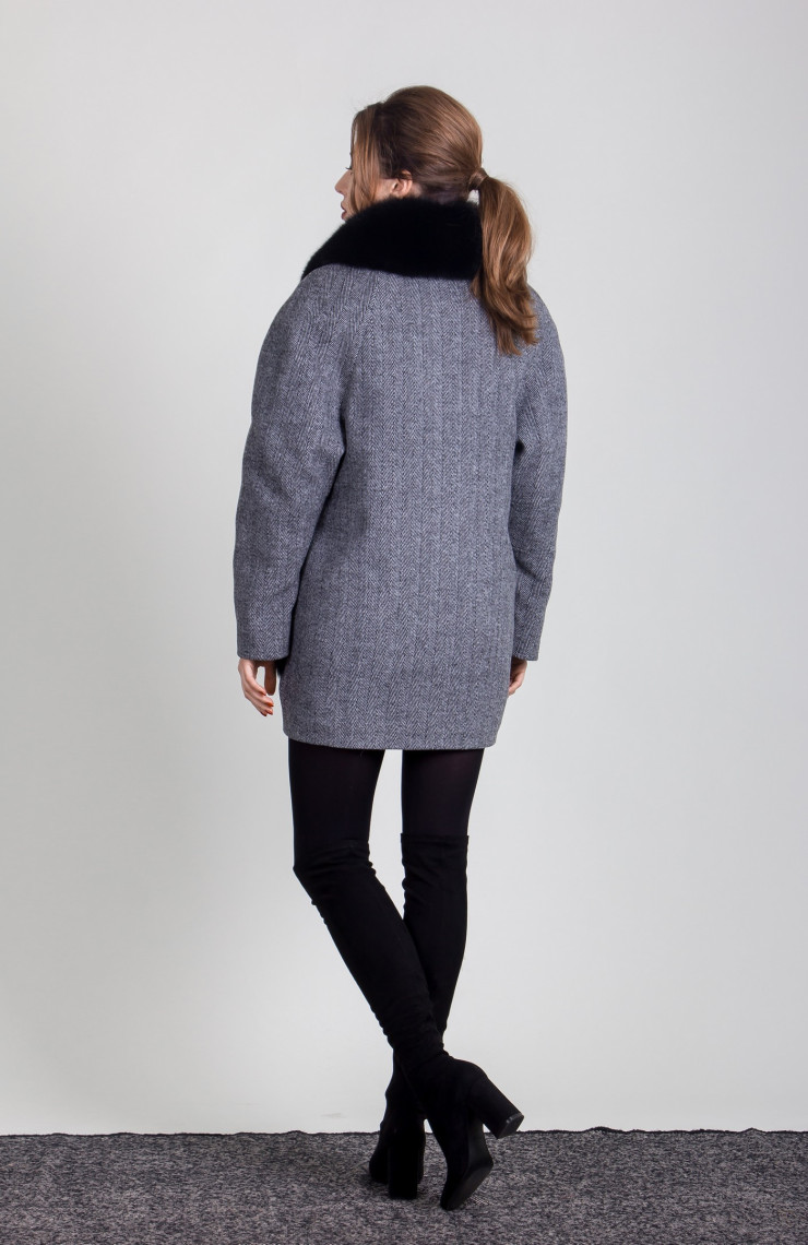 Пальто 1-063 Светло-серый