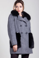 Пальто 1-063 Светло-серый