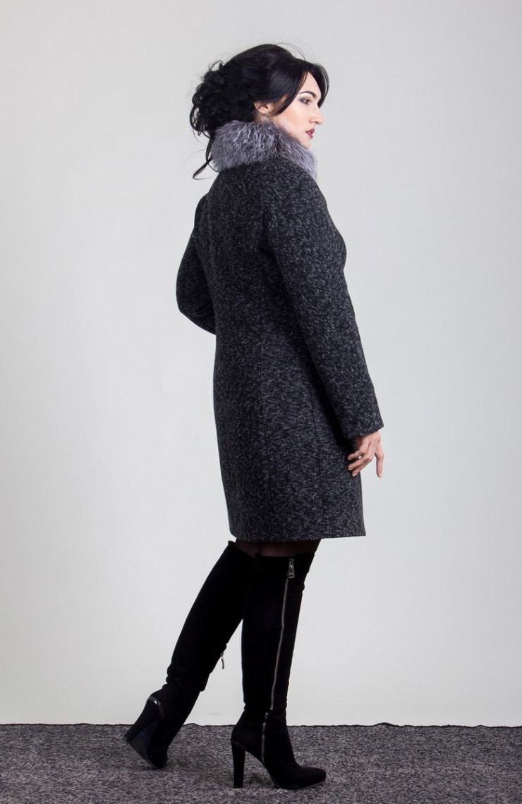 Пальто 1-076 Темно-серый