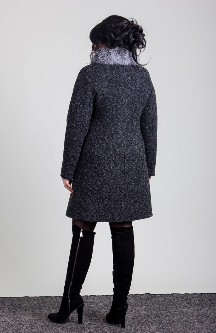 Пальто 1-076 Темно-серый