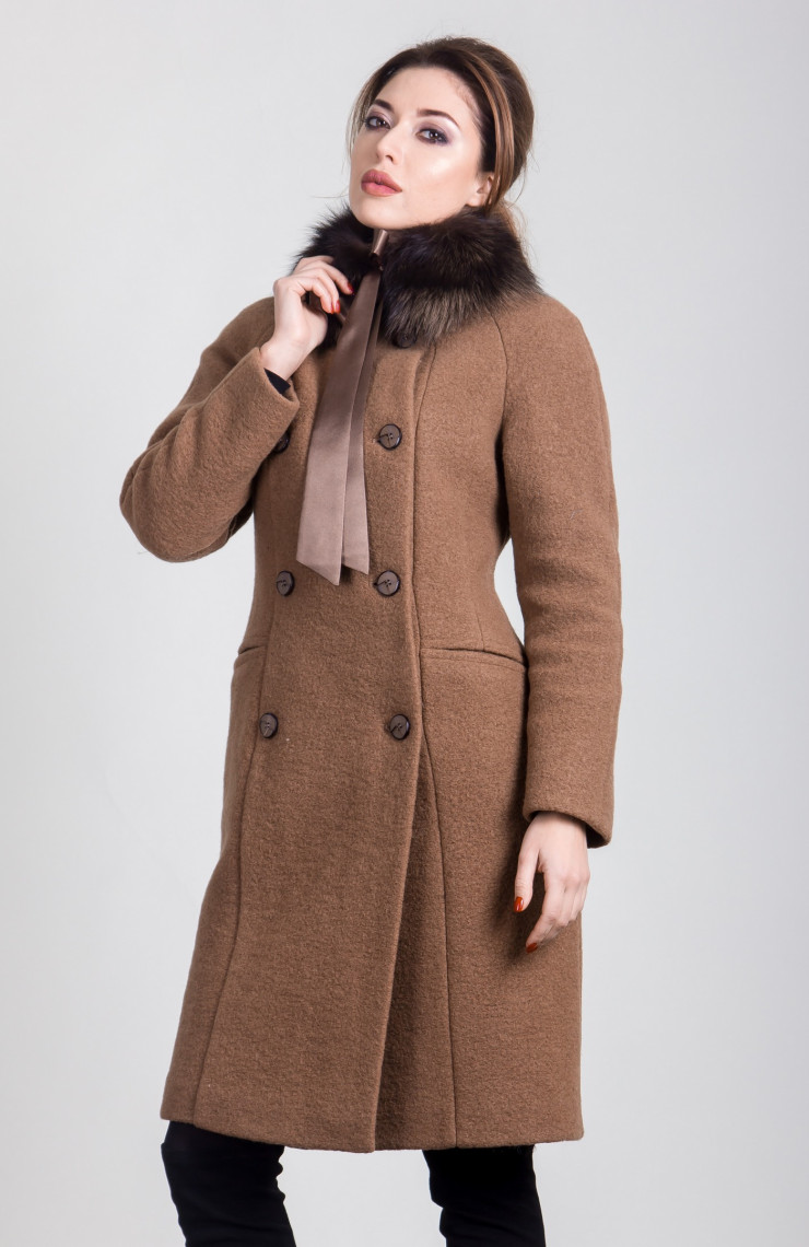 Пальто 1-074L Латте