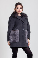 Пальто 1-063П Темно-серый