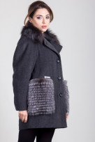 Пальто 1-063П Темно-серый