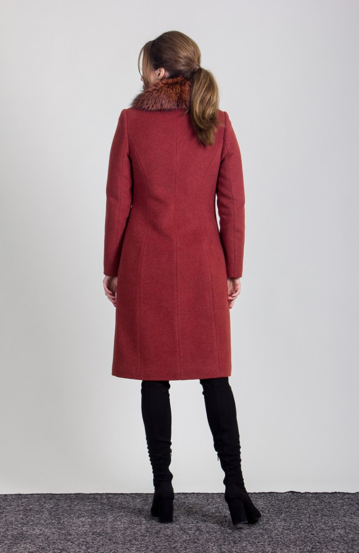 Пальто 1-183IT Красное дерево