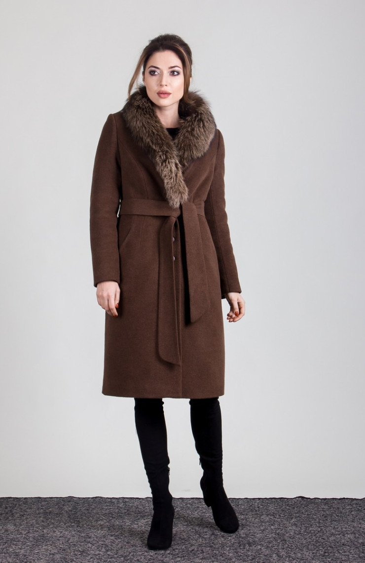 Пальто 1-183IT Шоколад