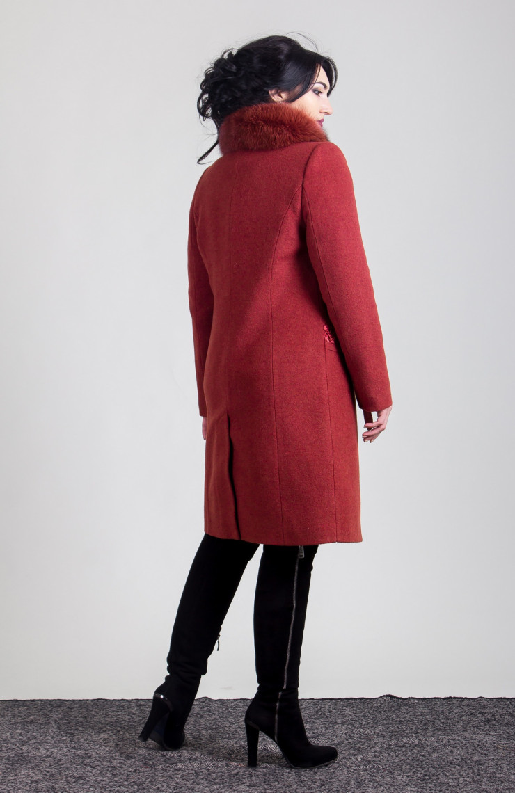 Пальто 1-092IT Красное дерево