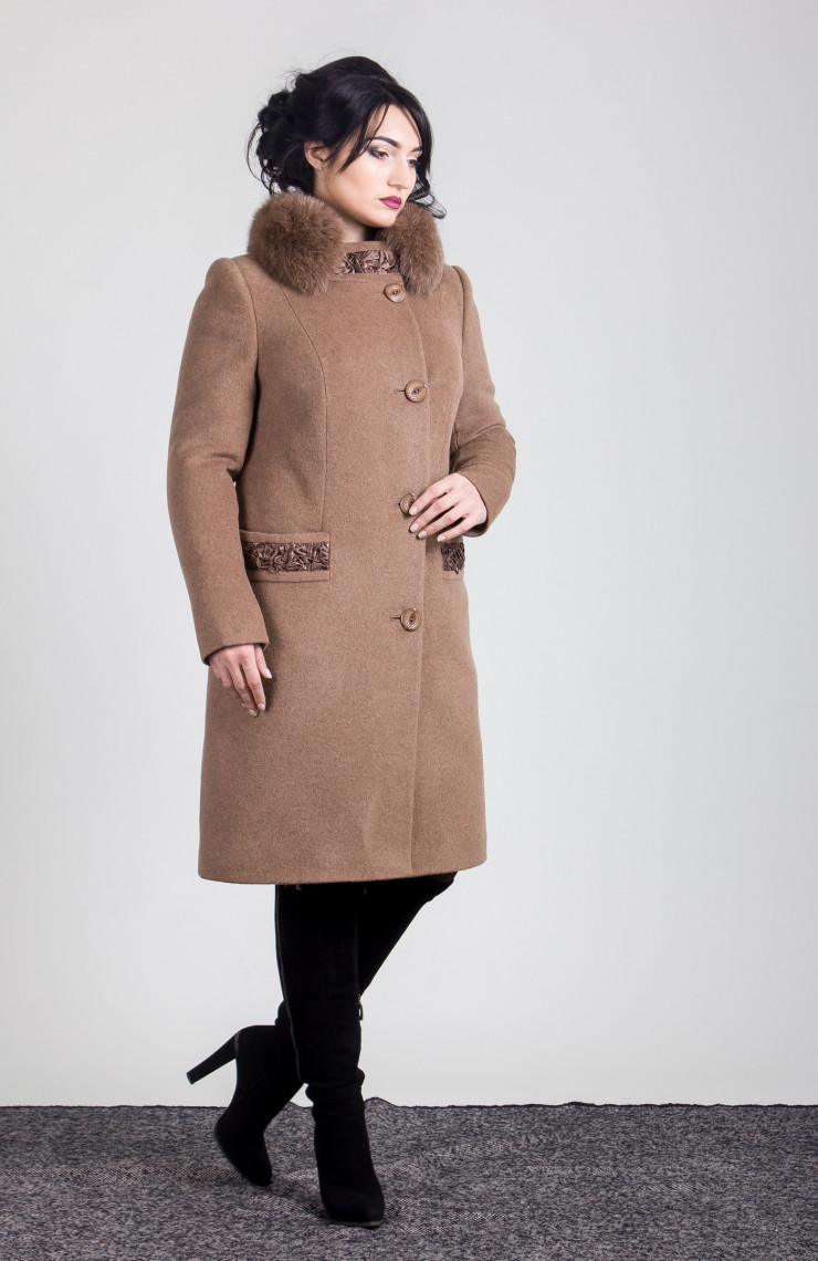 Пальто 1-092IT Молочный шоколад