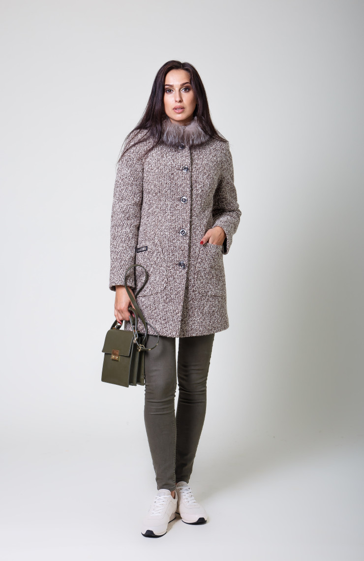 Пальто 1-076 Бежевый