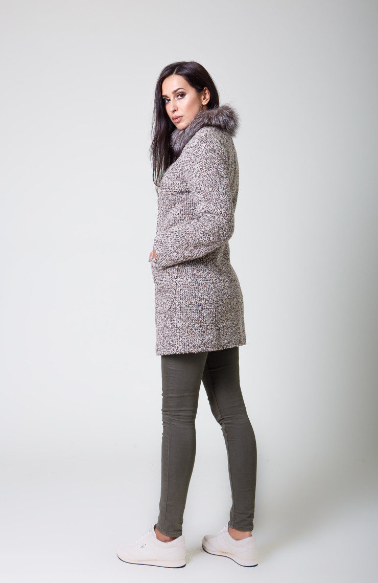 Пальто 1-076 Бежевый