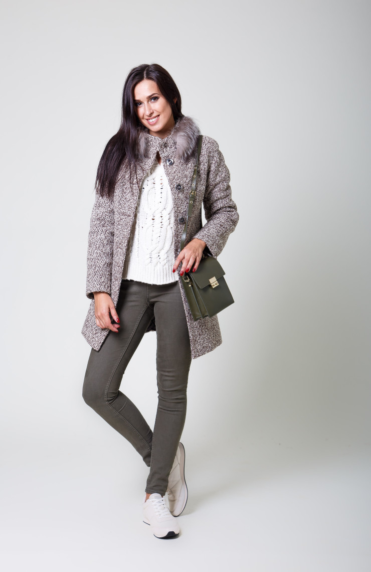 Пальто 1-076 Бежевый