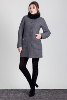 Пальто 1-076 Меланж серый