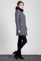 Пальто 1-076 Меланж серый