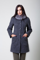 Пальто 1-076 Сине-черный