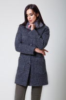 Пальто 1-076 Сине-черный