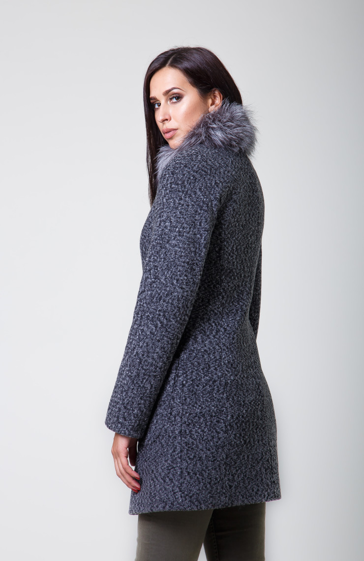 Пальто 1-076 Сине-черный