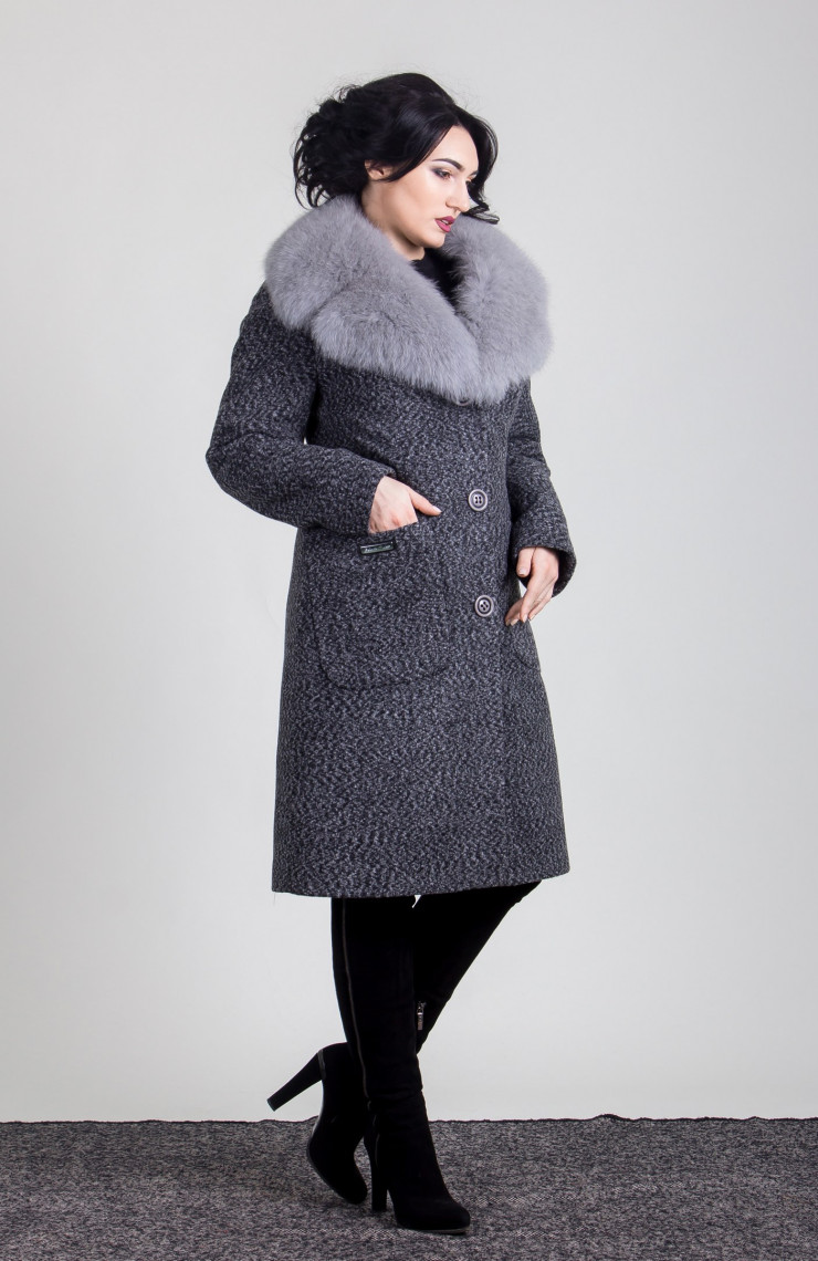 Пальто 1-179 Графит