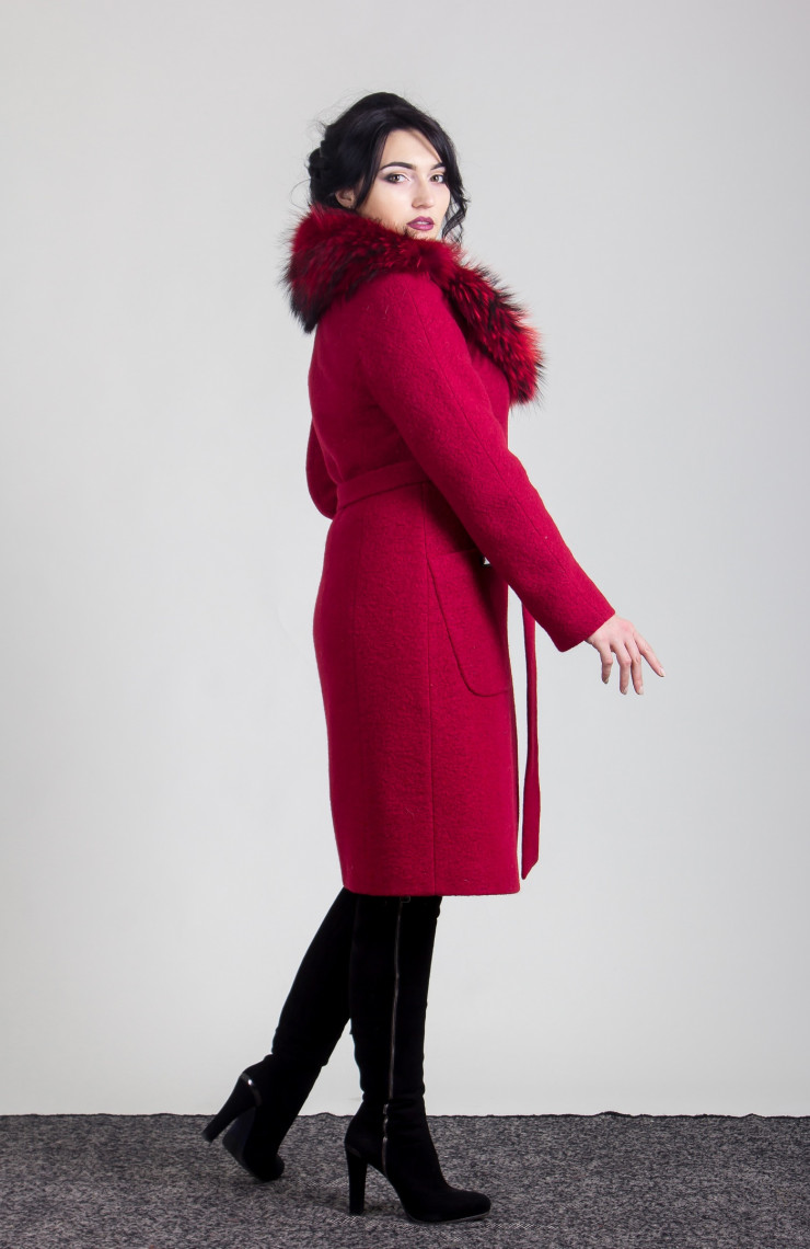 Пальто 1-179L Вишневый