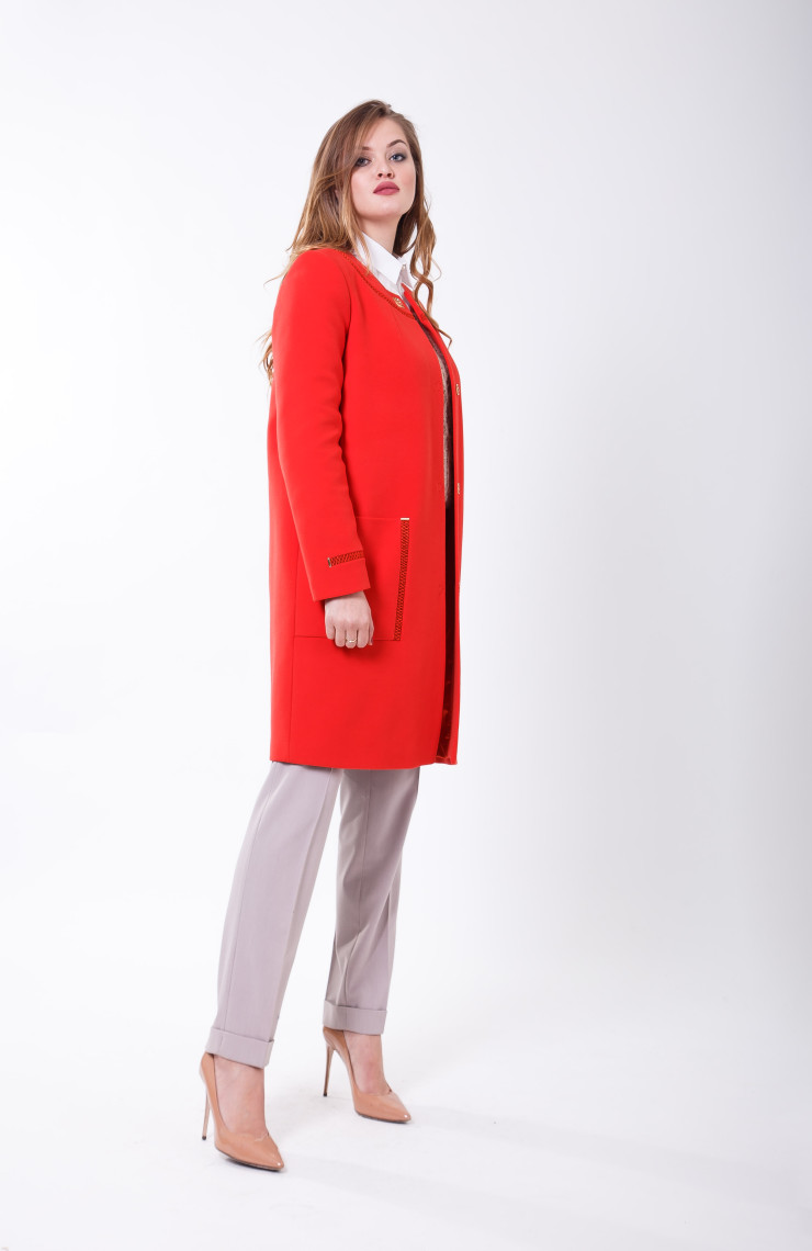 Пальто S-2038 Золотой кораловый