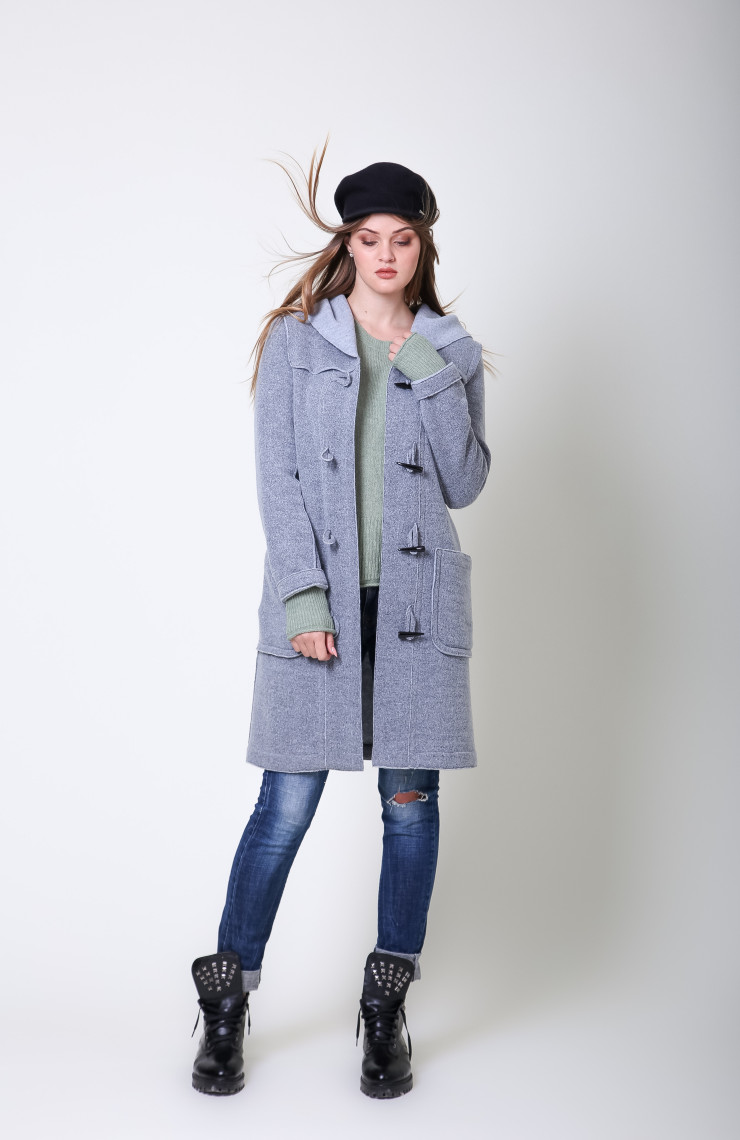 Пальто S-303 Серо-голубой