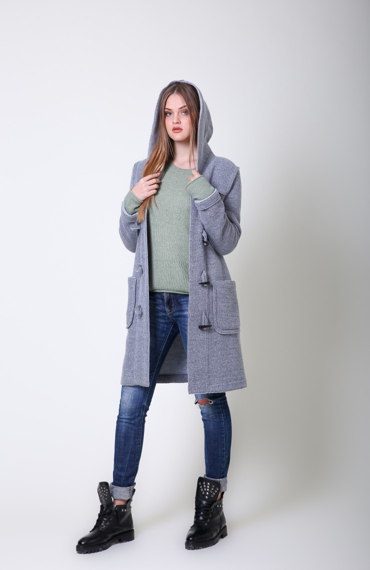 Пальто S-303 Серо-голубой