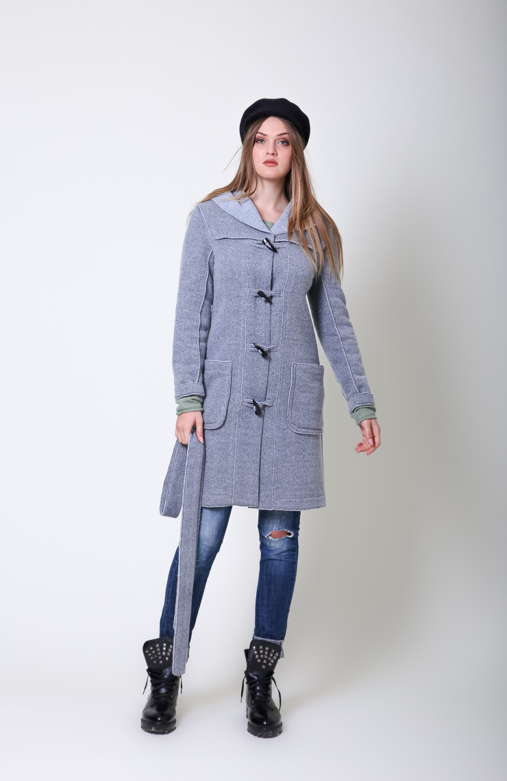 Пальто S-303 Серо-голубой