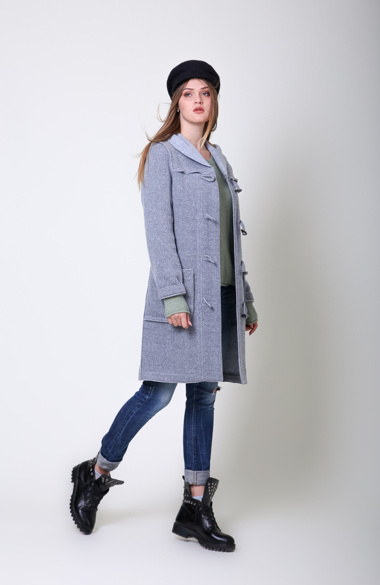 Пальто S-303 Серо-голубой