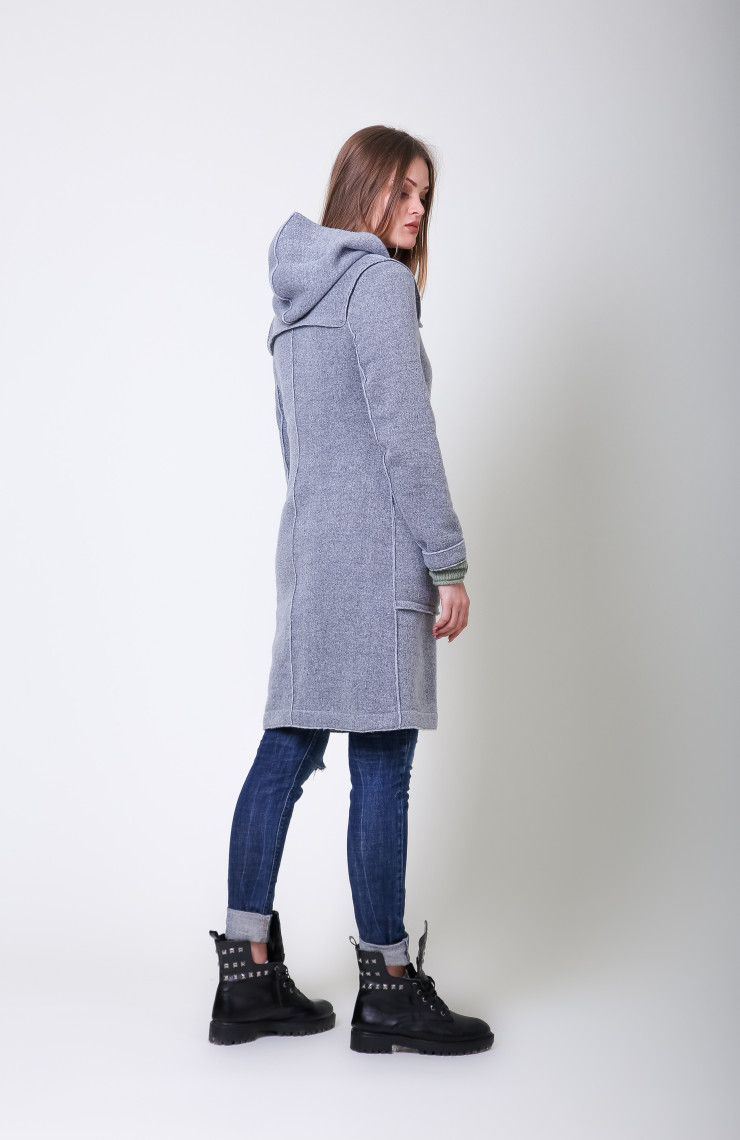 Пальто S-303 Серо-голубой