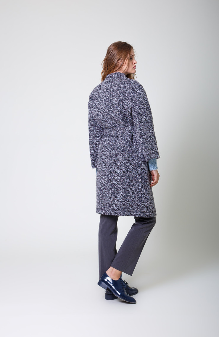 Пальто 2-466L Дымчато сиреневый