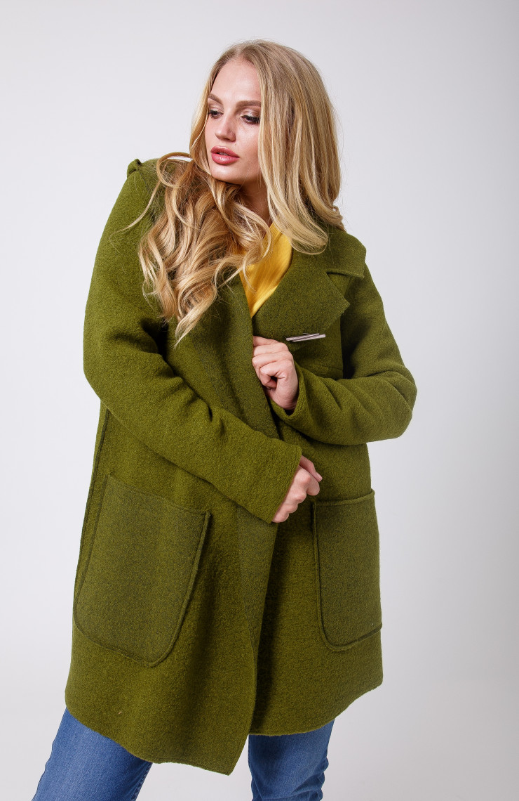 Пальто 3-012L Мох