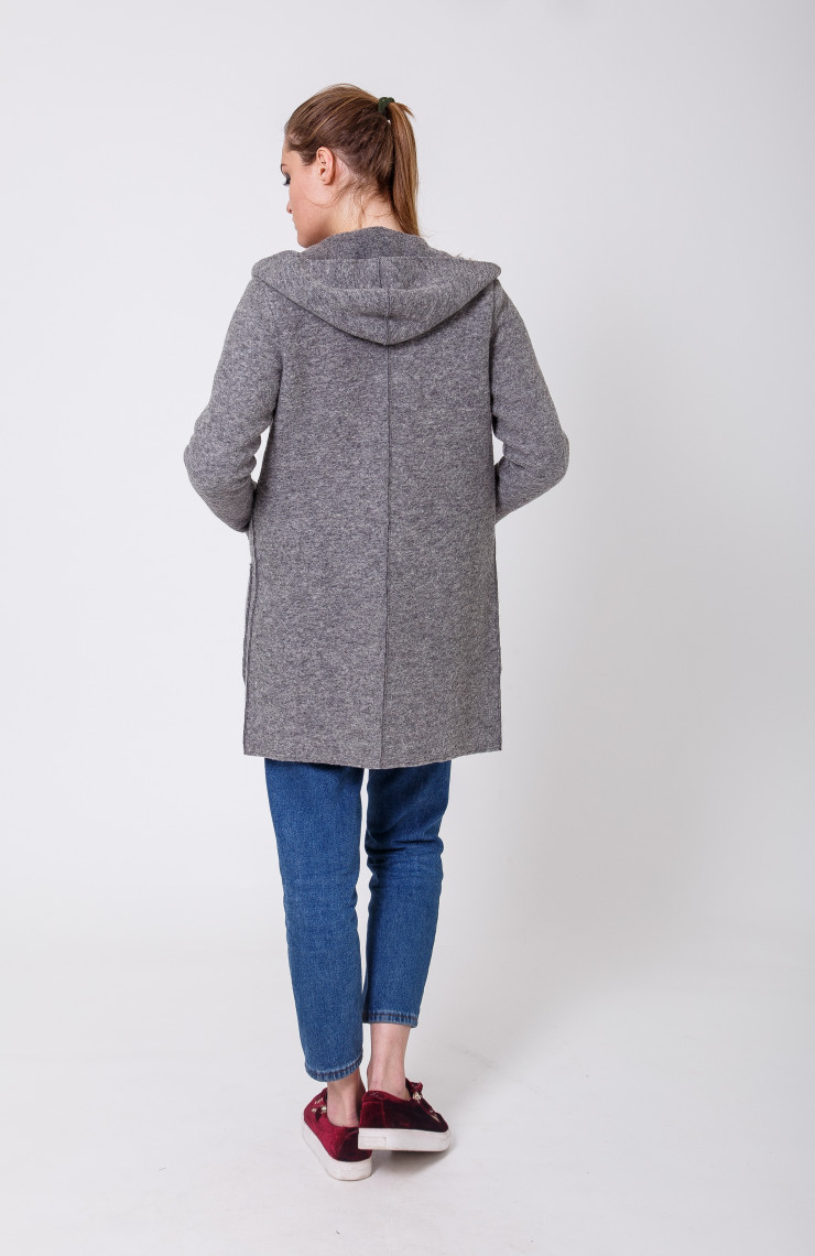 Пальто 3-012L Серый