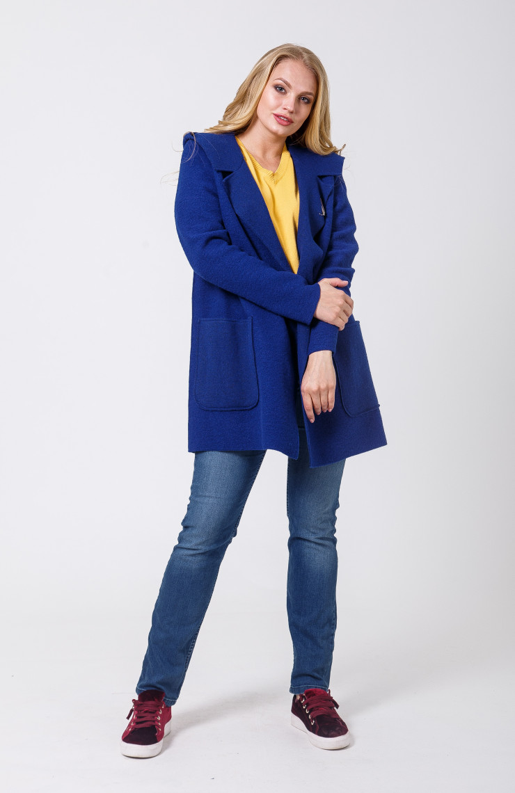 Пальто 3-012L Кобальт
