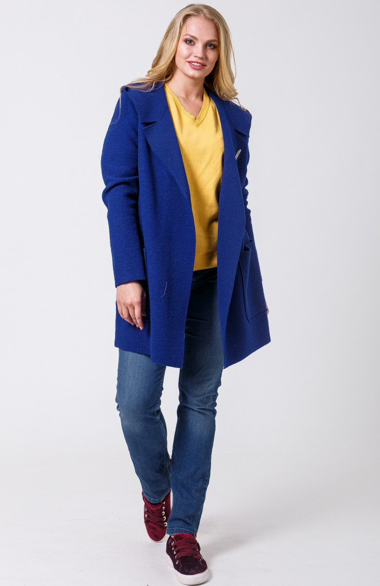 Пальто 3-012L Кобальт