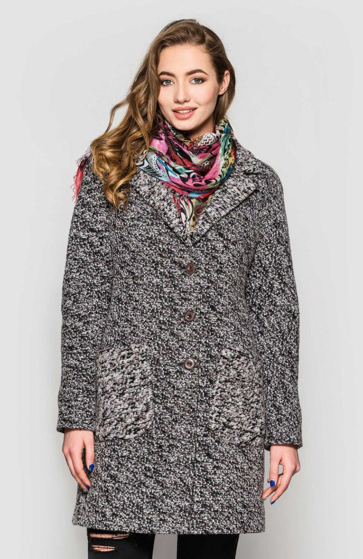 Пальто 2-449L Дымчато сиреневый