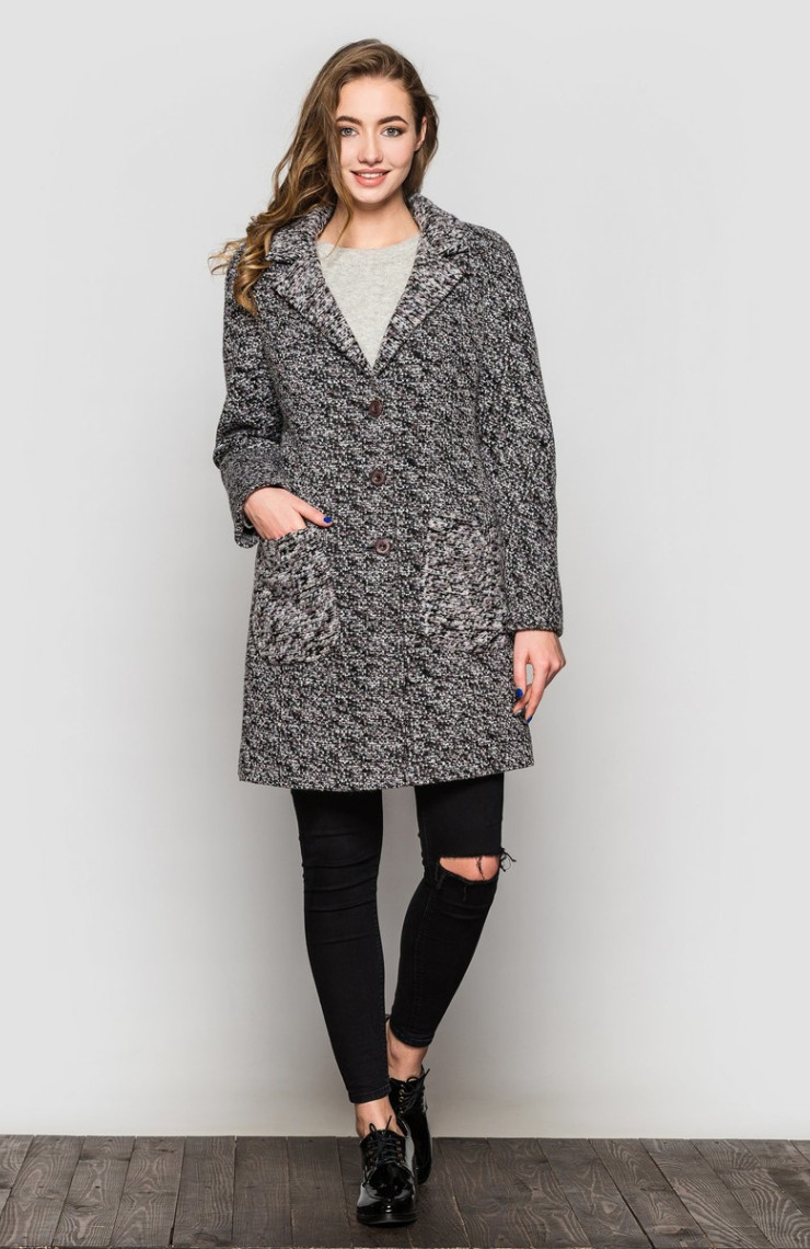 Пальто 2-449L Дымчато сиреневый