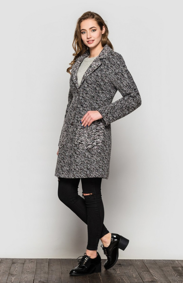 Пальто 2-449L Дымчато сиреневый