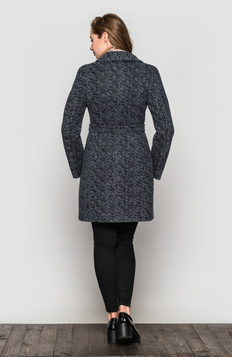 Пальто 2-449L Сине-черный