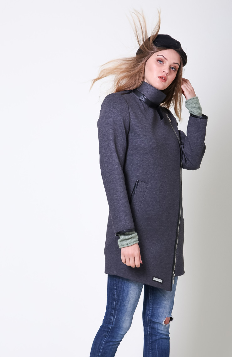 Пальто S-2042 Серый меланж