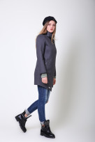 Пальто S-2042 Серый меланж