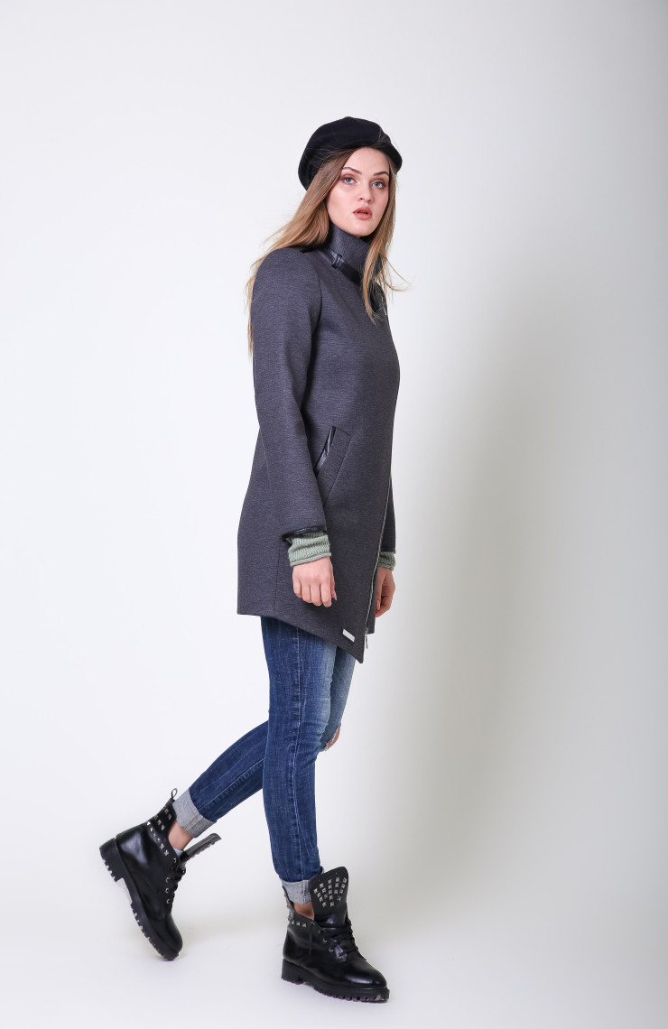Пальто S-2042 Серый меланж