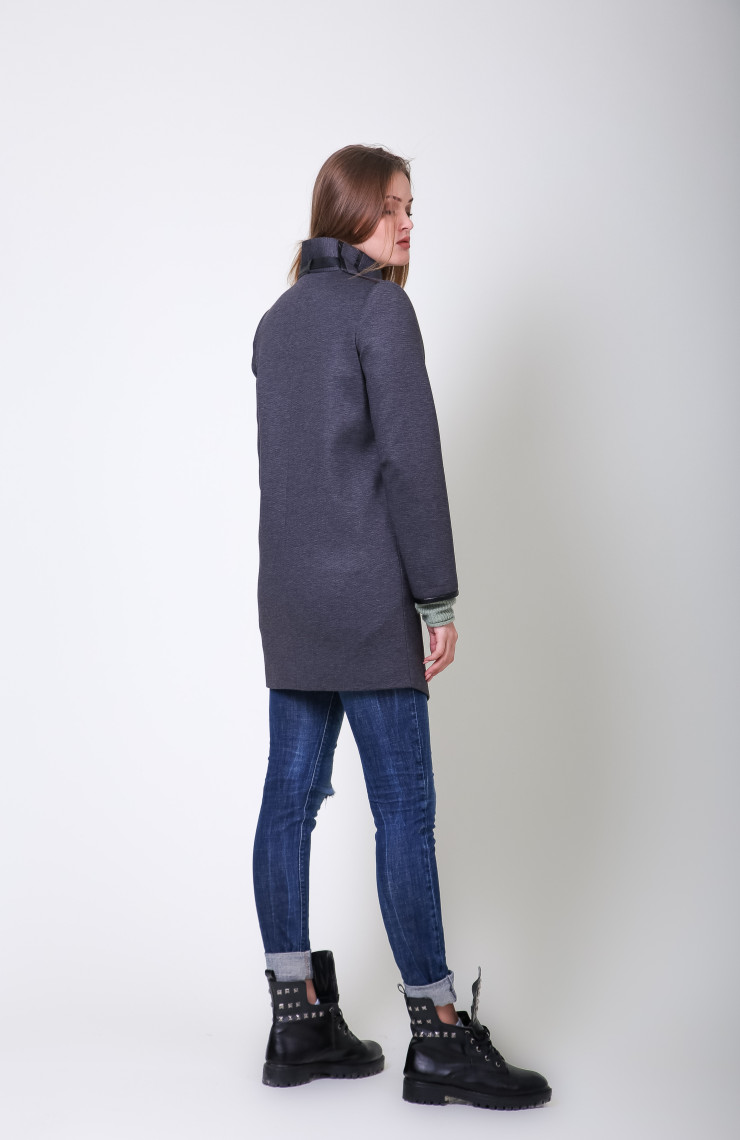 Пальто S-2042 Серый меланж