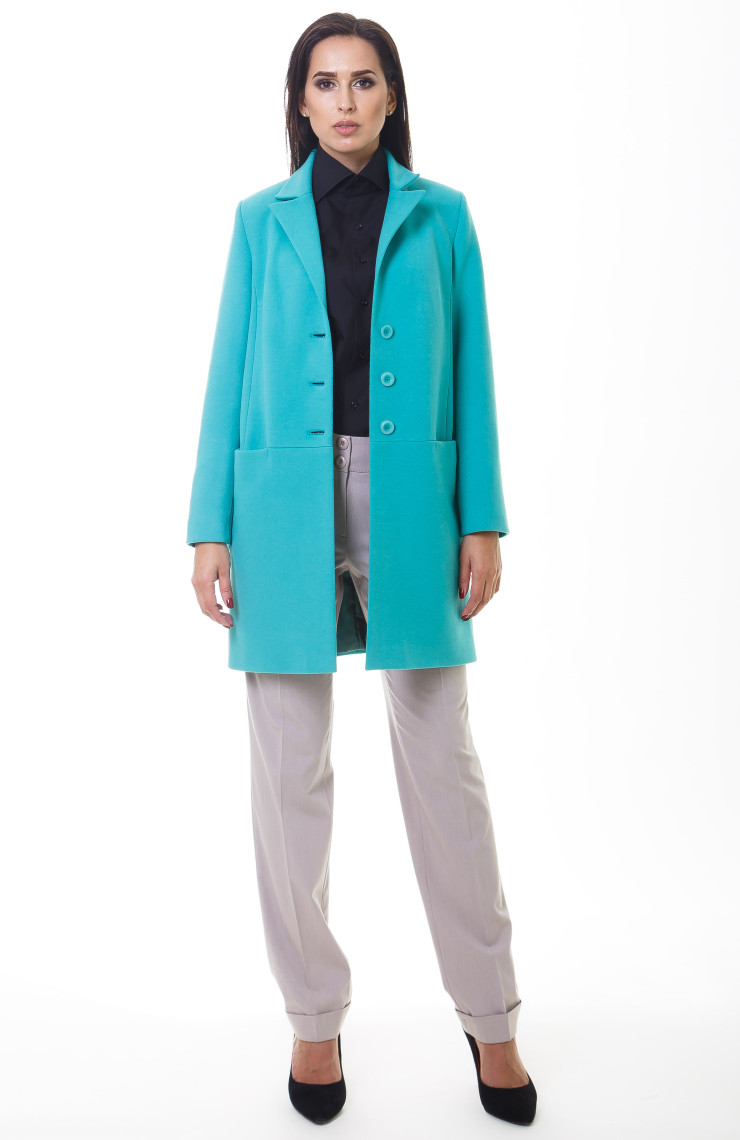 Пальто 2-472/9 Лазурный