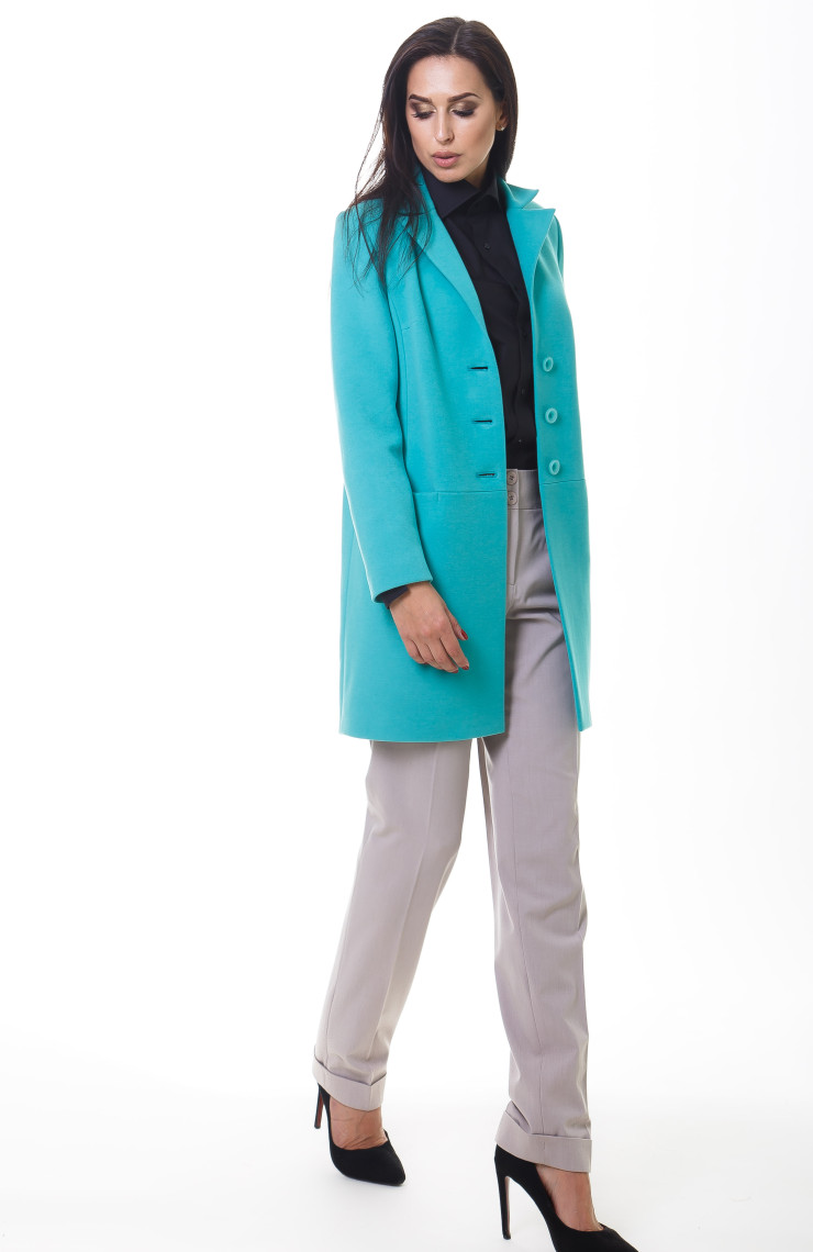 Пальто 2-472/9 Лазурный