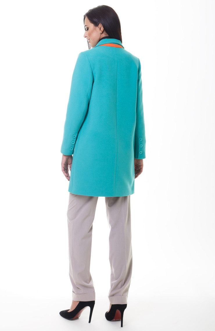 Пальто 2-472/9 Лазурный