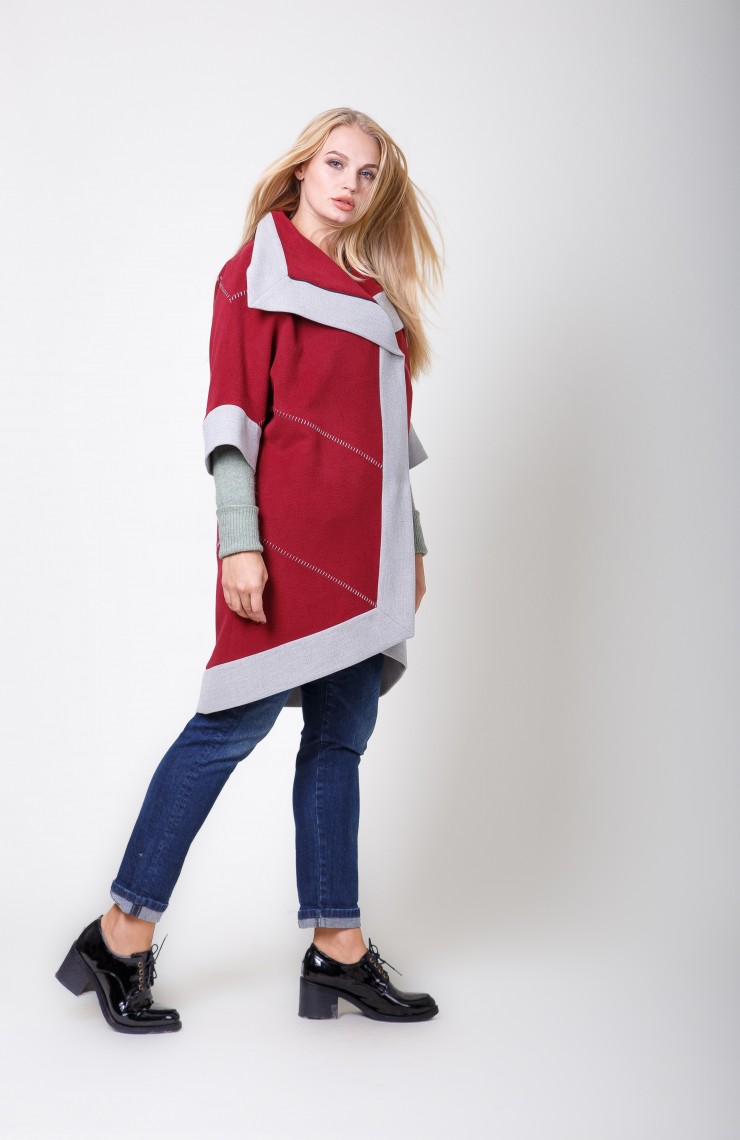 Пальто S-2056 Спелая вишня