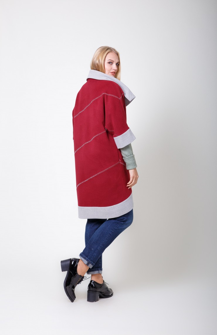 Пальто S-2056 Спелая вишня