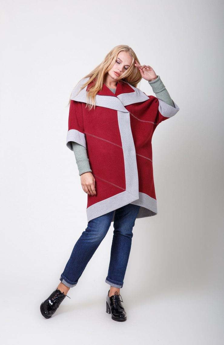 Пальто S-2056 Спелая вишня