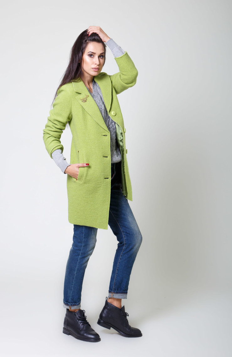 Пальто 3-009L Салатовый