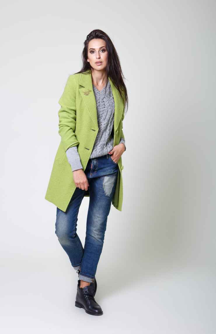 Пальто 3-009L Салатовый